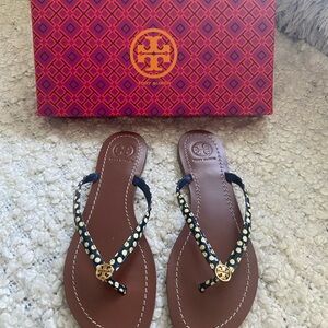Authentic Tory Burch leather sandals, size 7